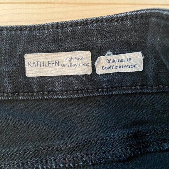 Mavi Kathleen Womens High Rise Slim Boyfriend Jeans Size 28 Black Stretch Denim - Picture 4 of 12